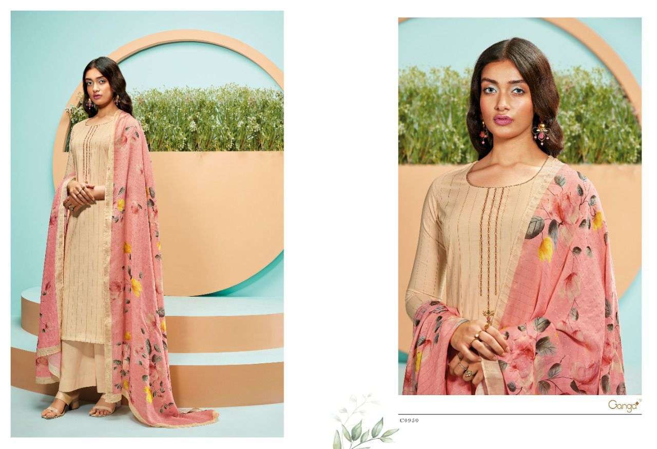 Ganga Vie Catalog Festive Wear Cotton Printed Unstitched Dress Materials 
