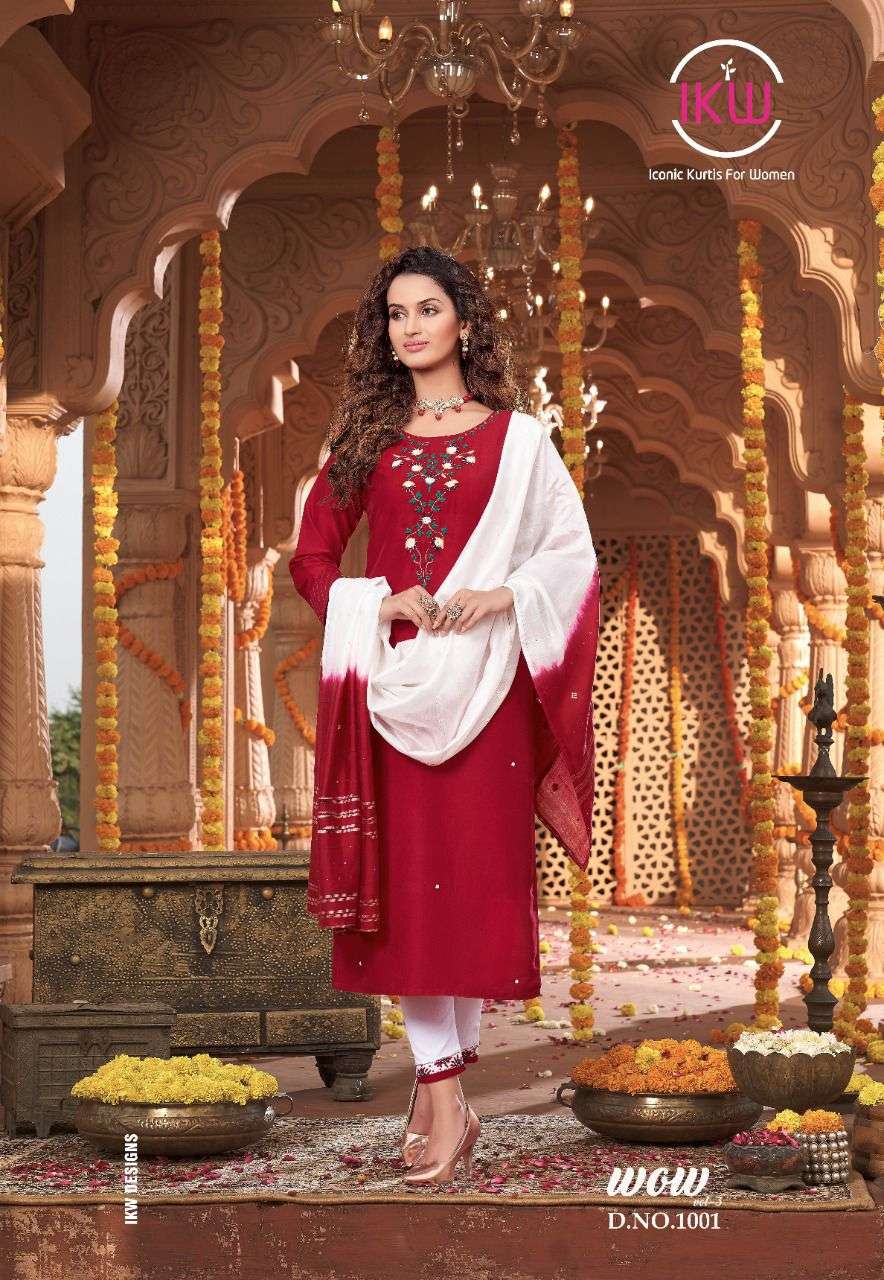 Ikw Wow vol 3 catalog    Silk Ethnic Wear Ready made  Top  bottom with Dupatta 