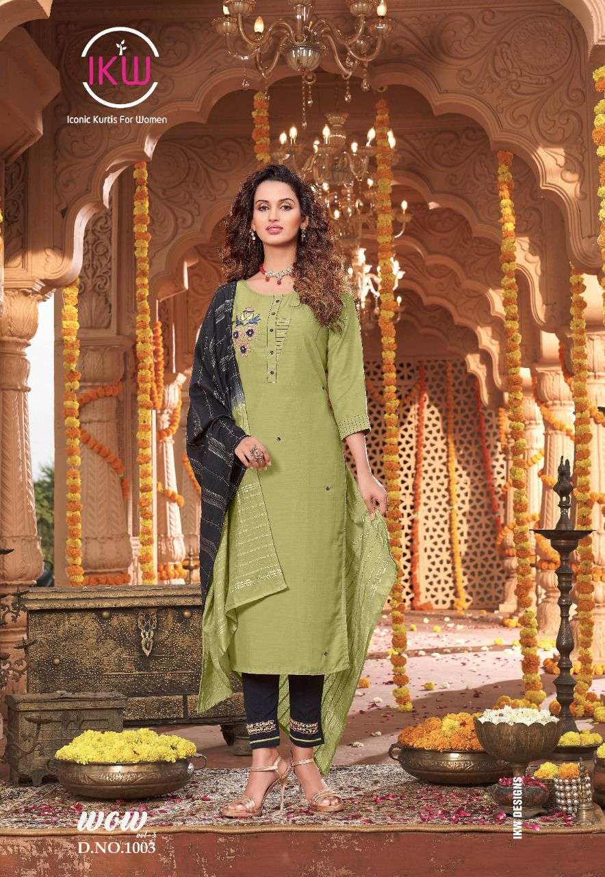 Ikw Wow vol 3 catalog    Silk Ethnic Wear Ready made  Top  bottom with Dupatta 