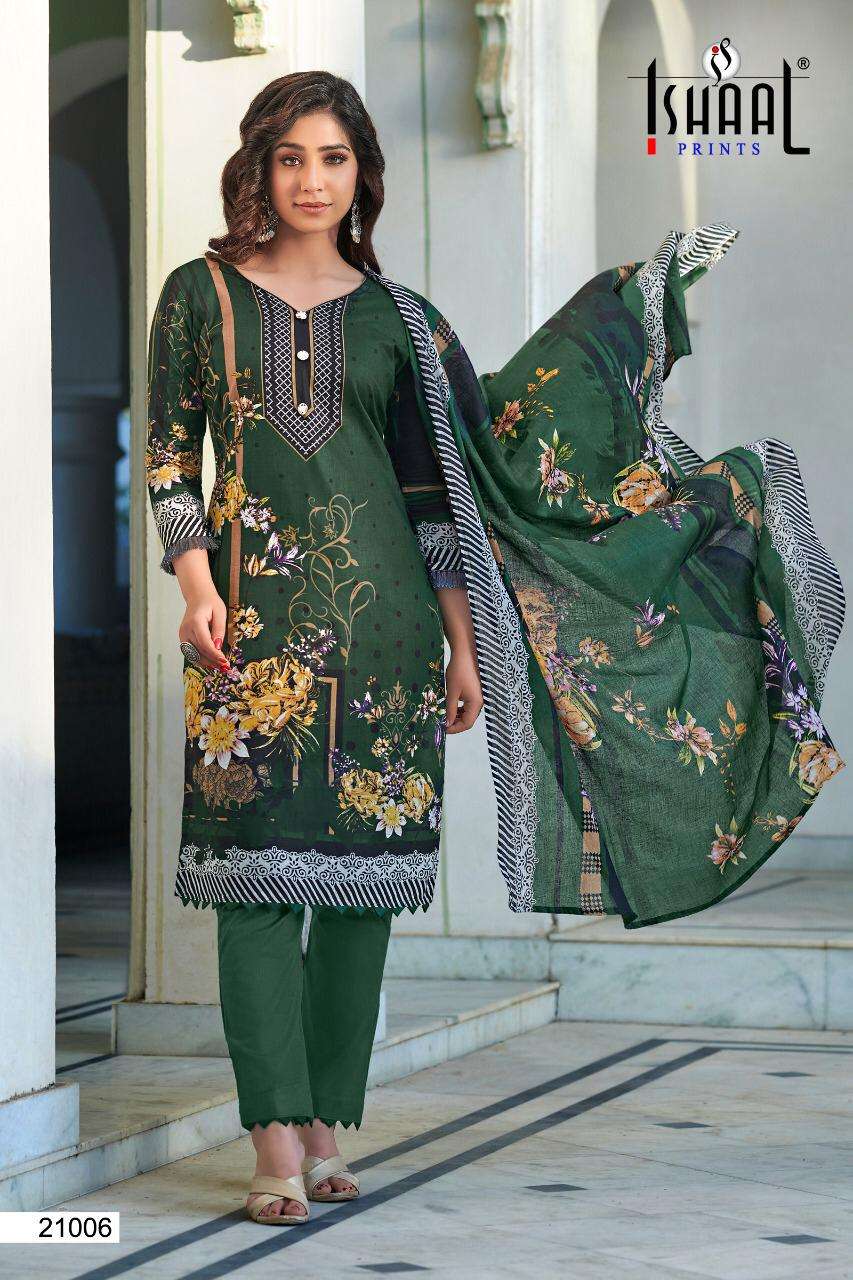 Ishaal Gulmohar Vol 21 Catalog Lawn Cotton Unstitched Salwar Suits