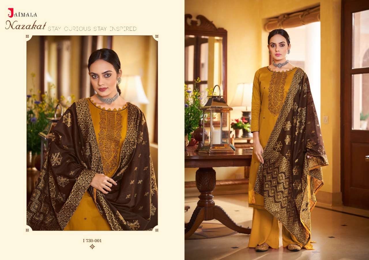 Jaimala Nazakat Catalog Pure Jam Cotton Festive Wear Unstitched Dress Materials 