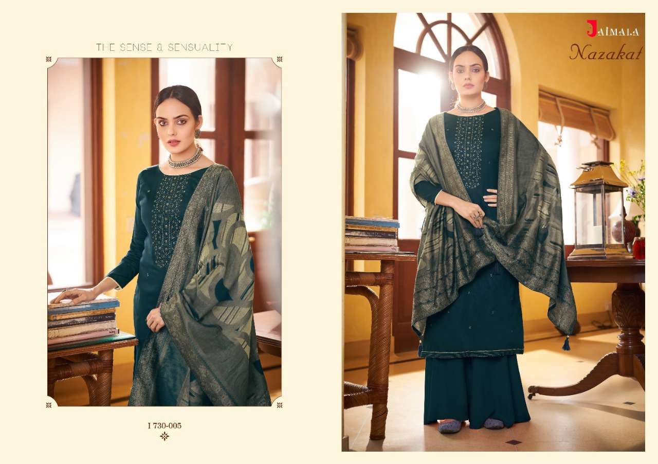 Jaimala Nazakat Catalog Pure Jam Cotton Festive Wear Unstitched Dress Materials 