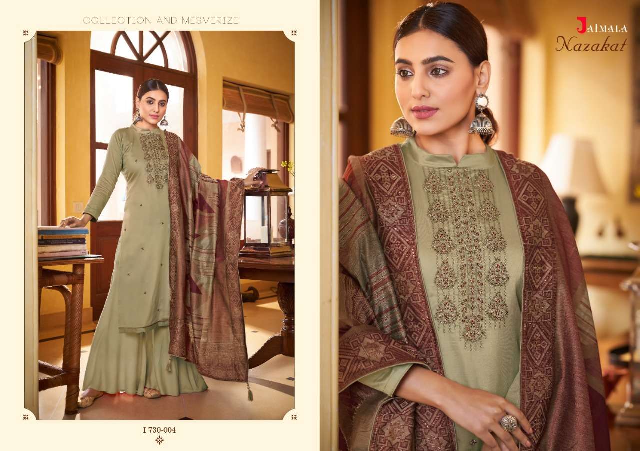 Jaimala Nazakat Catalog Pure Jam Cotton Festive Wear Unstitched Dress Materials 