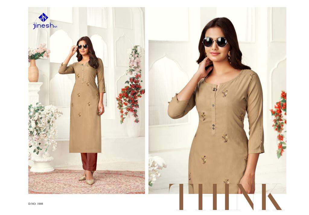 Jinesh Nx Zarina Catalog Casual Wear Embroidery Kurtis