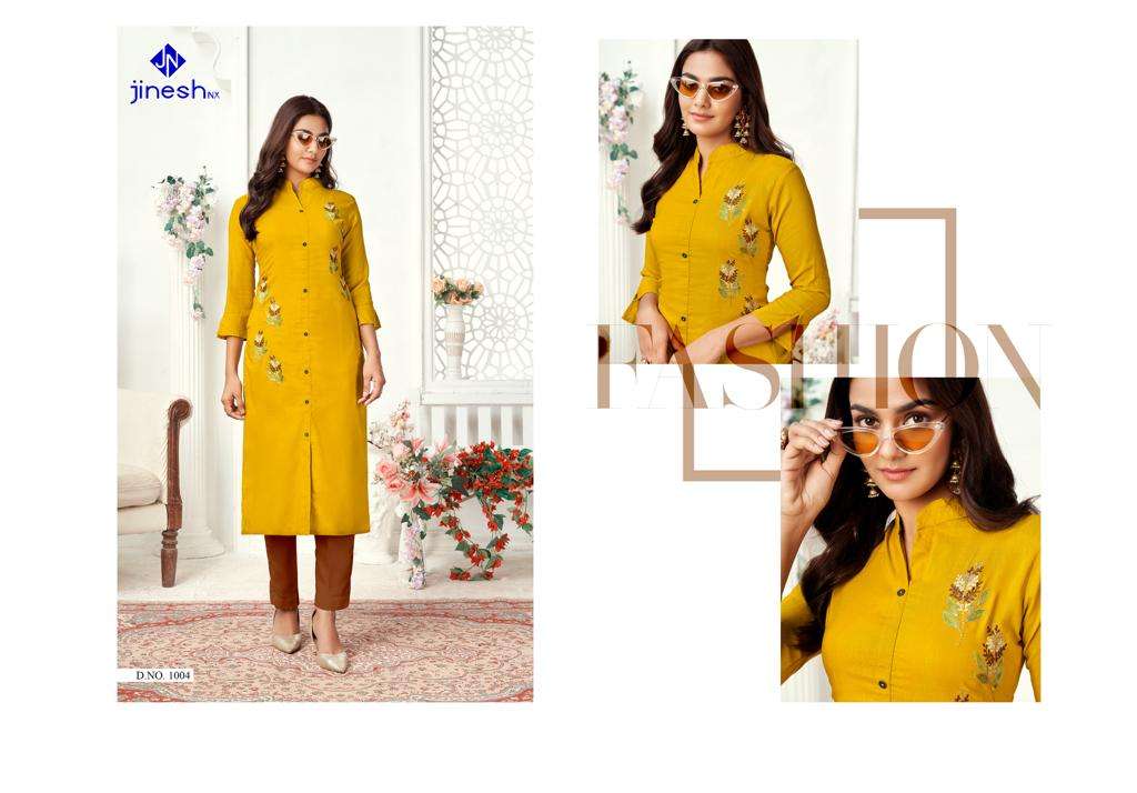 Jinesh Nx Zarina Catalog Casual Wear Embroidery Kurtis