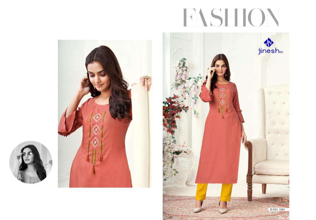 Jinesh Nx Zarina Catalog Casual Wear Embroidery Kurtis