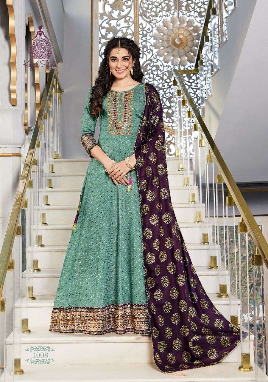 kajal style fashion hirva vol 1 catalog designer gown style with dupatta 1 2022 02 10 11 21 06