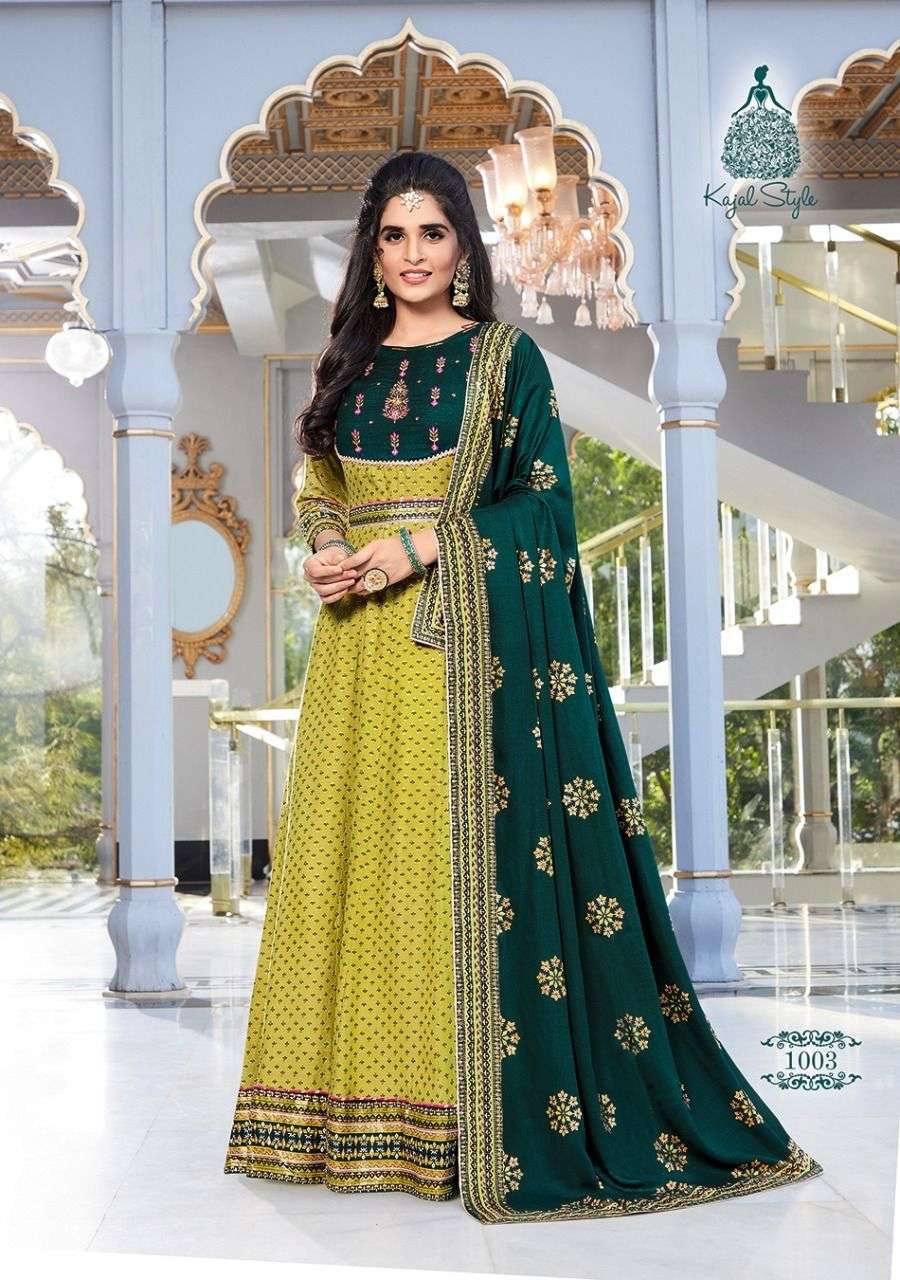 Kajal Style Fashion Hirva Vol 1 catalog  Designer Gown Style With Dupatta 