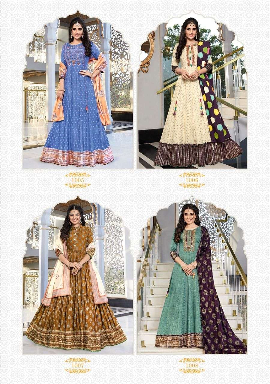 Kajal Style Fashion Hirva Vol 1 catalog  Designer Gown Style With Dupatta 