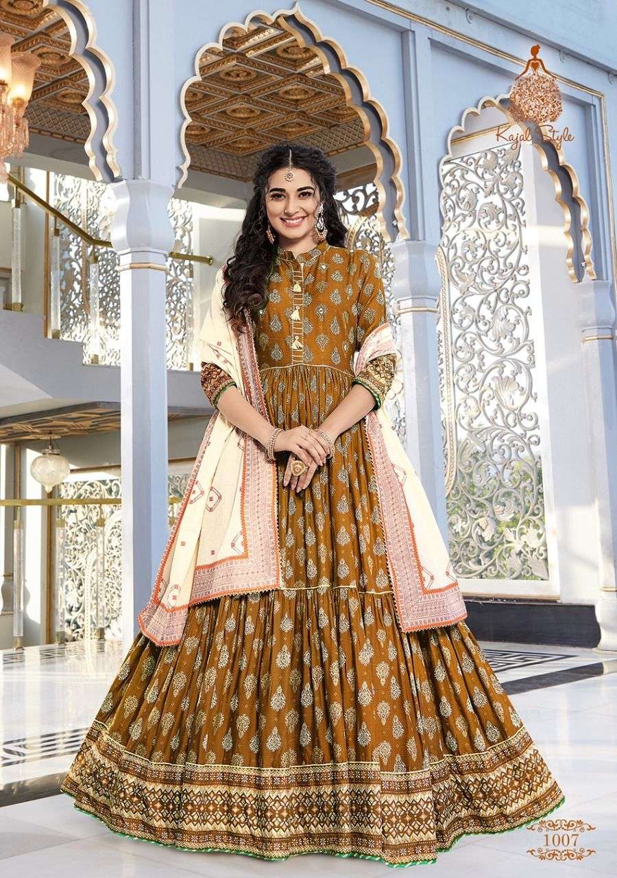 Kajal Style Fashion Hirva Vol 1 catalog  Designer Gown Style With Dupatta 