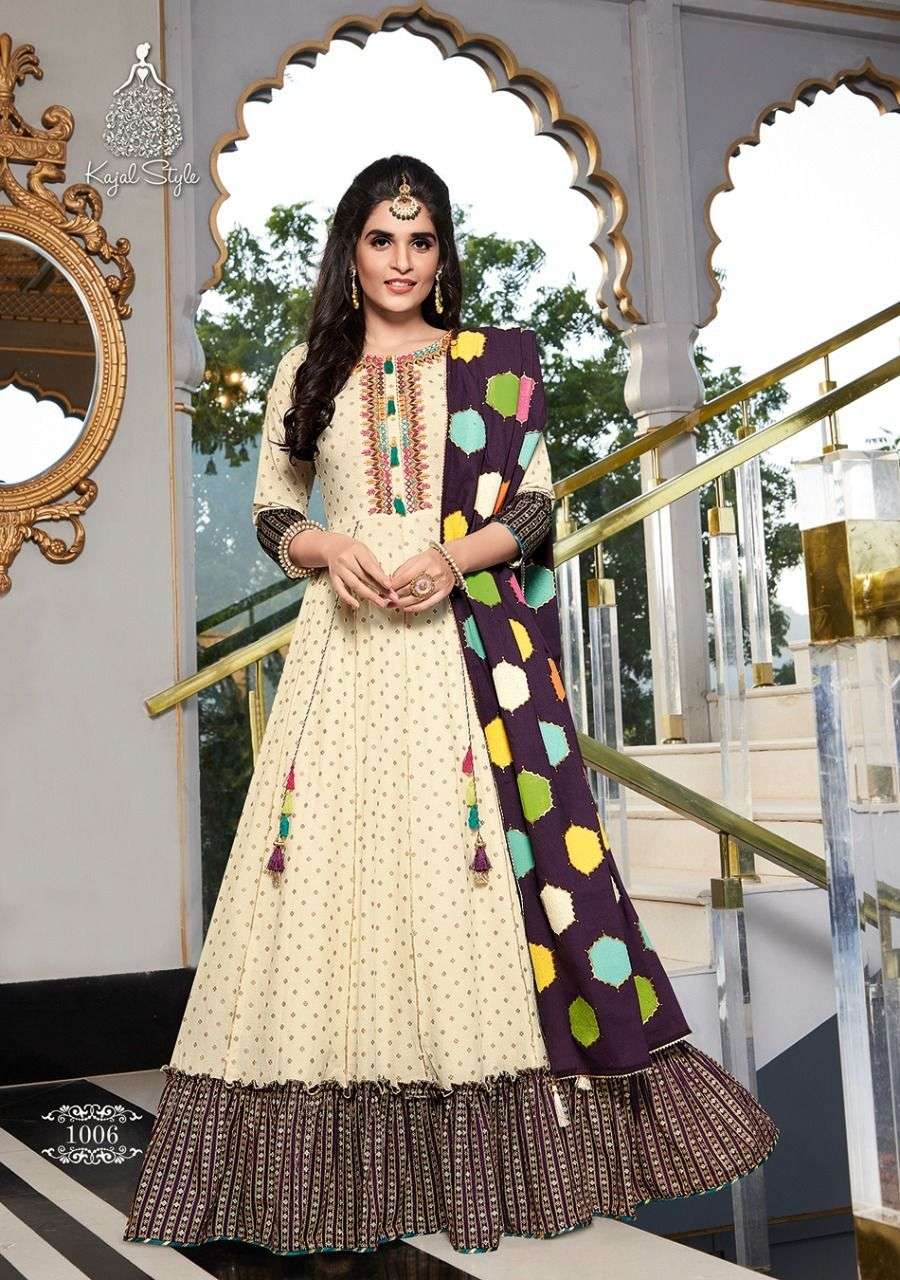 Maabeti Heer Yellow Printed Maxi Gown Style Suit Kurti Dupatta – maabetii