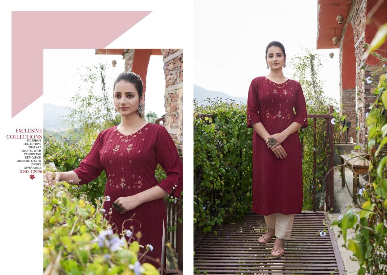 Kalaroop Angel Catalog Rayon Embroidery  Festive Wear Kurtis