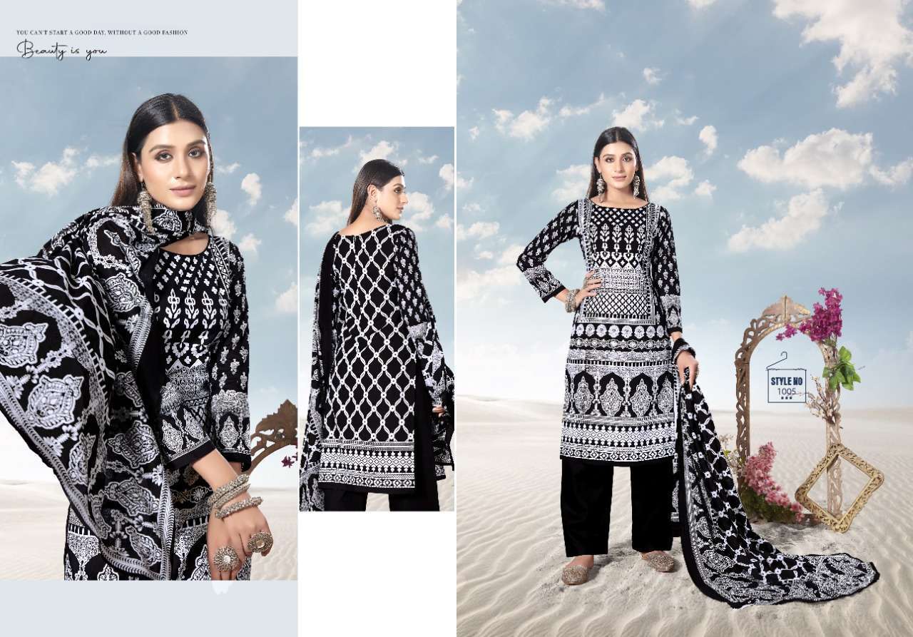 Keval Fab  Alija Black And White  catalog  Heavy  Karachi Cotton Suits ? Women Suits Wholesale