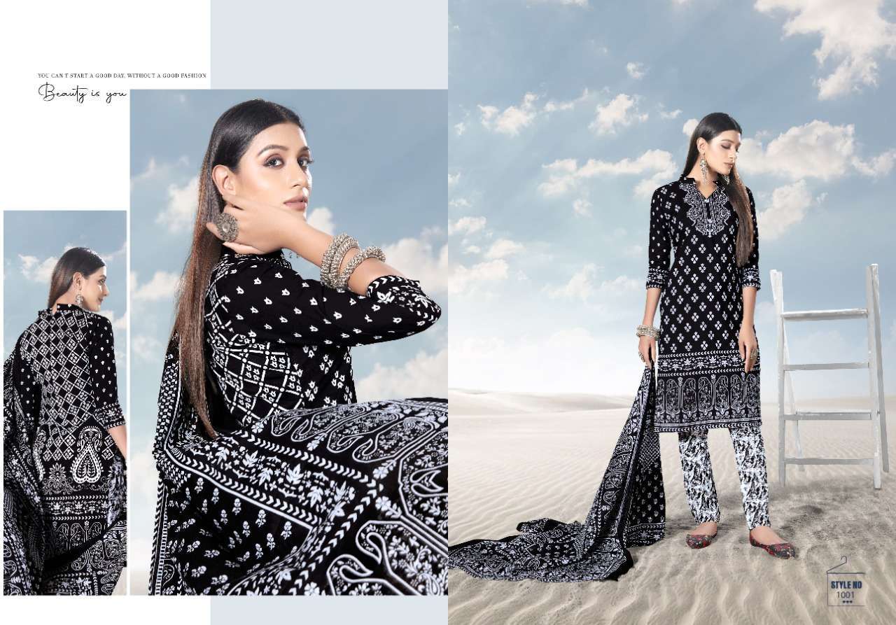 Keval Fab  Alija Black And White  catalog  Heavy  Karachi Cotton Suits ? Women Suits Wholesale