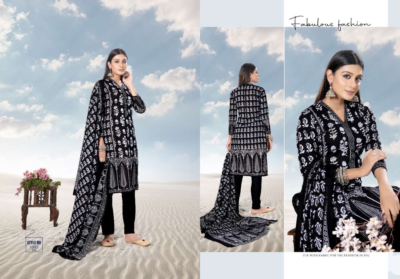 Keval Fab  Alija Black And White  catalog  Heavy  Karachi Cotton Suits ? Women Suits Wholesale