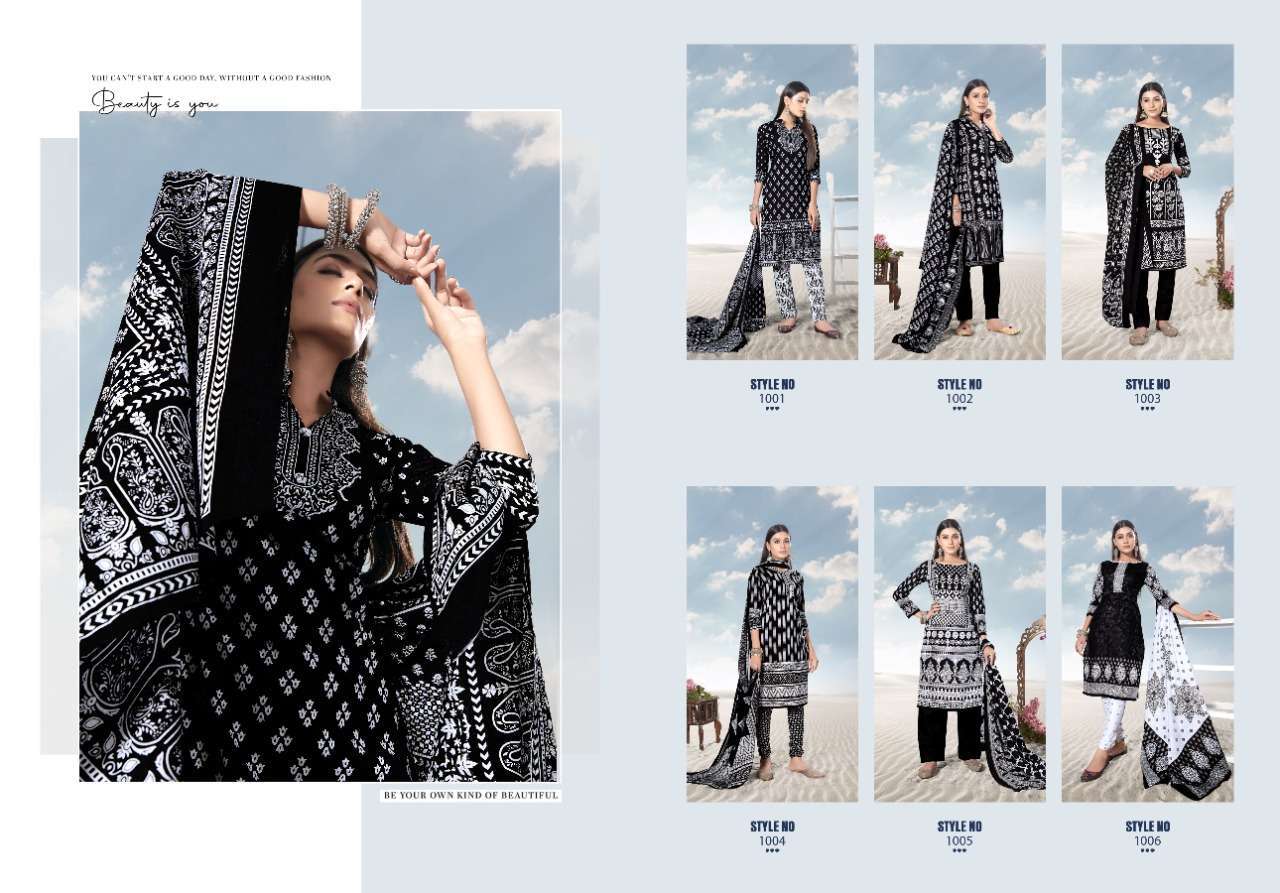 Keval Fab  Alija Black And White  catalog  Heavy  Karachi Cotton Suits ? Women Suits Wholesale