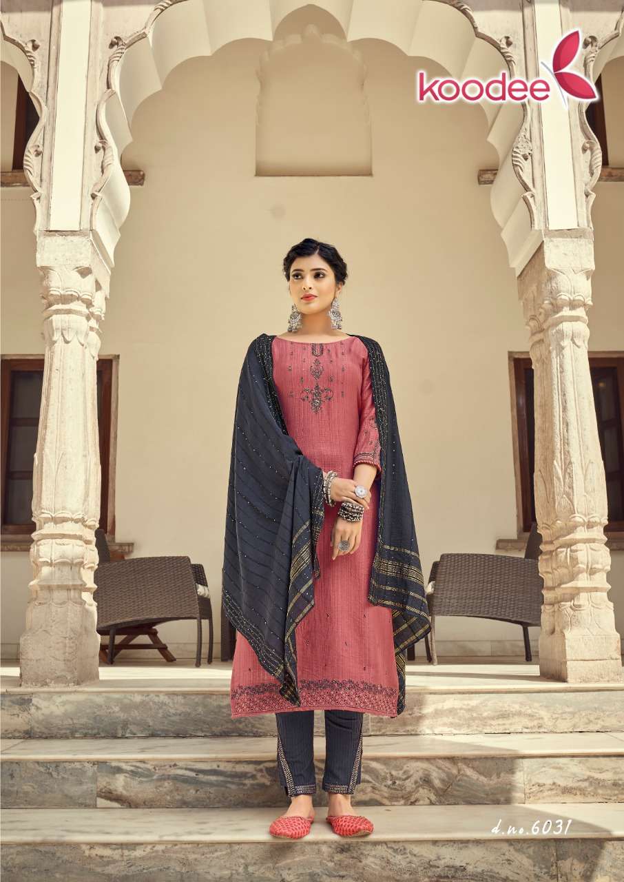 Koodee Riza Vol 3  catalog Viscose Slub Ready made Embroidery Fancy Top  Bottom with Dupatta
