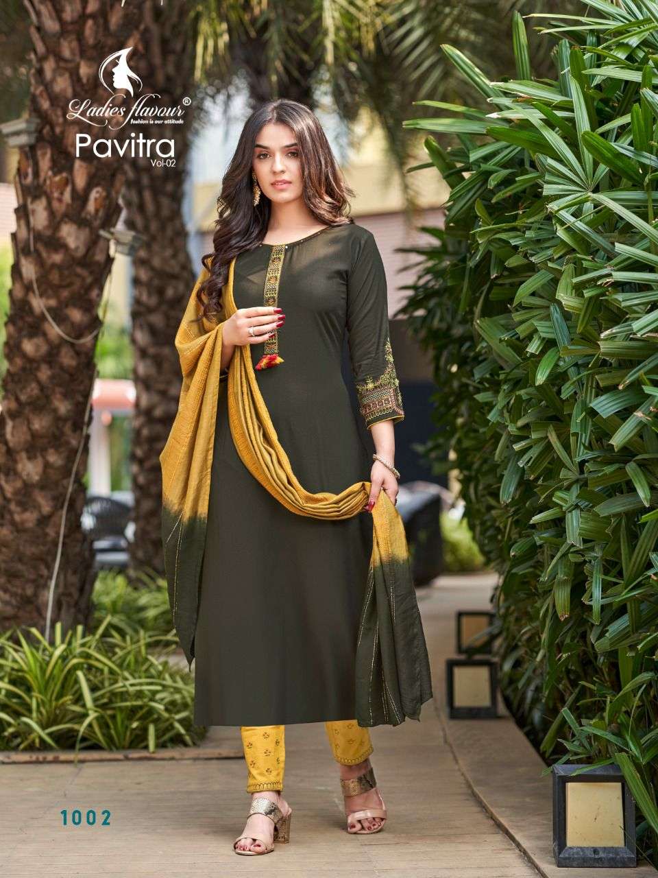 Ladies Flavour Pavitra Vol 2 catalog  Heavy Rayon Readymade  Top Bottom with Dupatta 