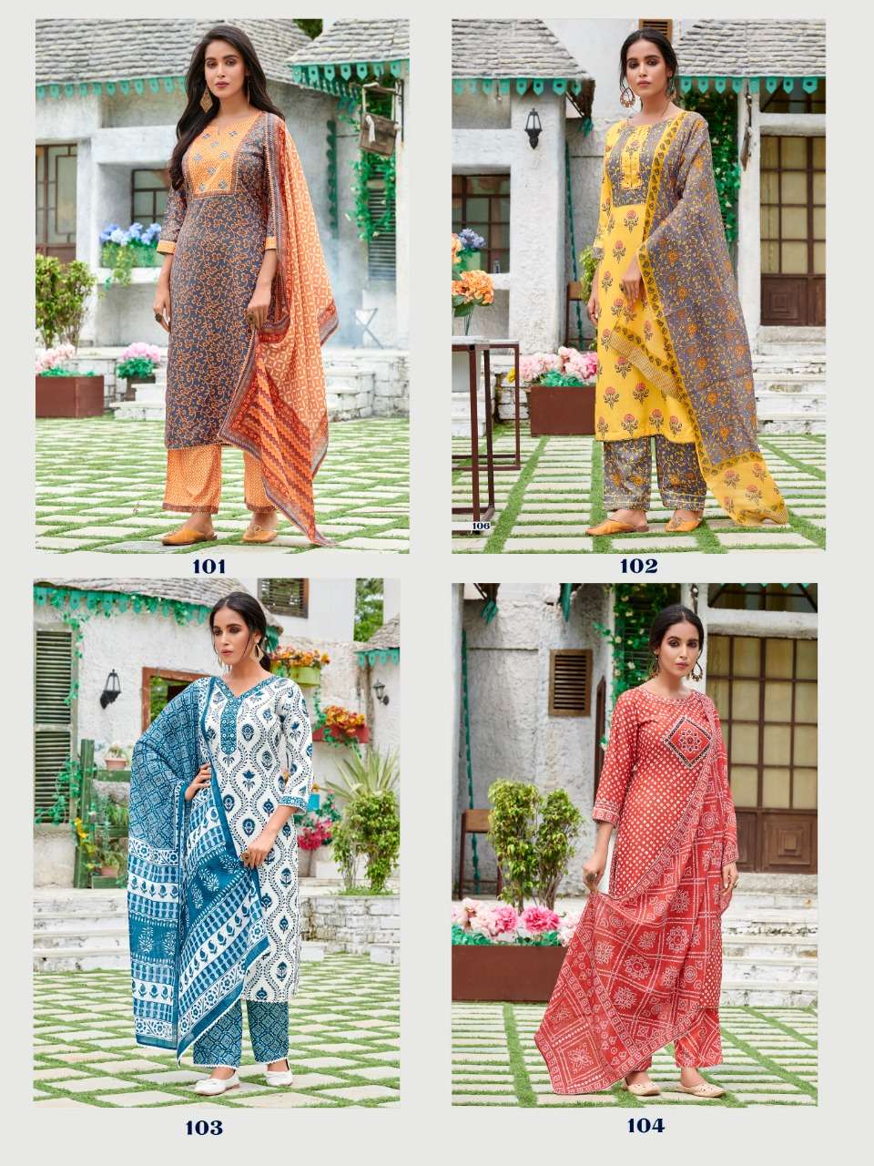 Lilly Basant Catalog Cotton Readymade Dress Materials