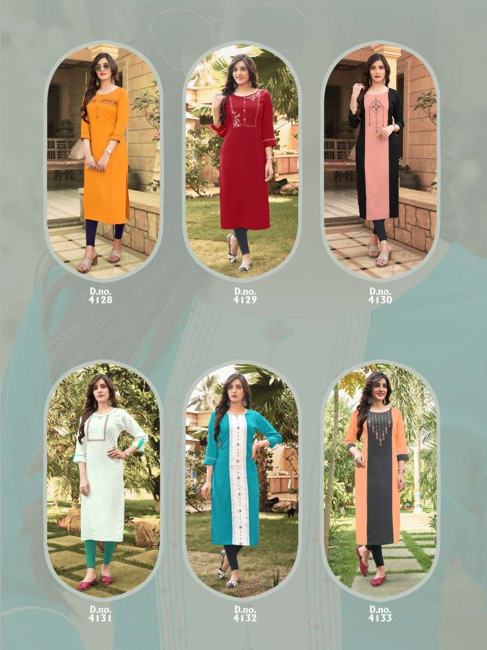 Lilly Orange Candy Catalog  Heavy Rayon Stylish Kurtis