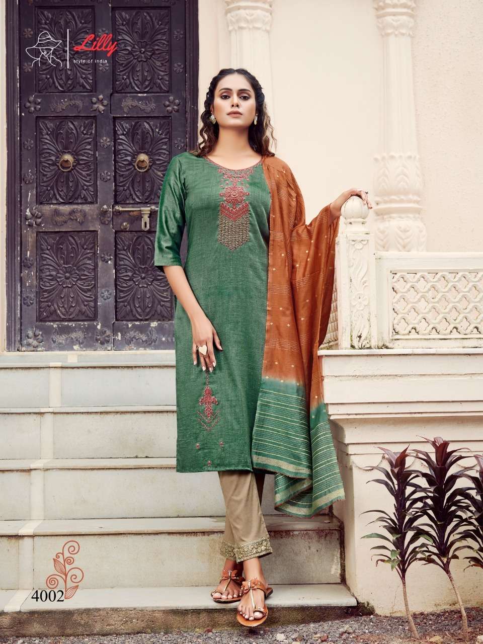 Lilly Punam Catalog Party Wear Readymade Top Bottom Dupatta