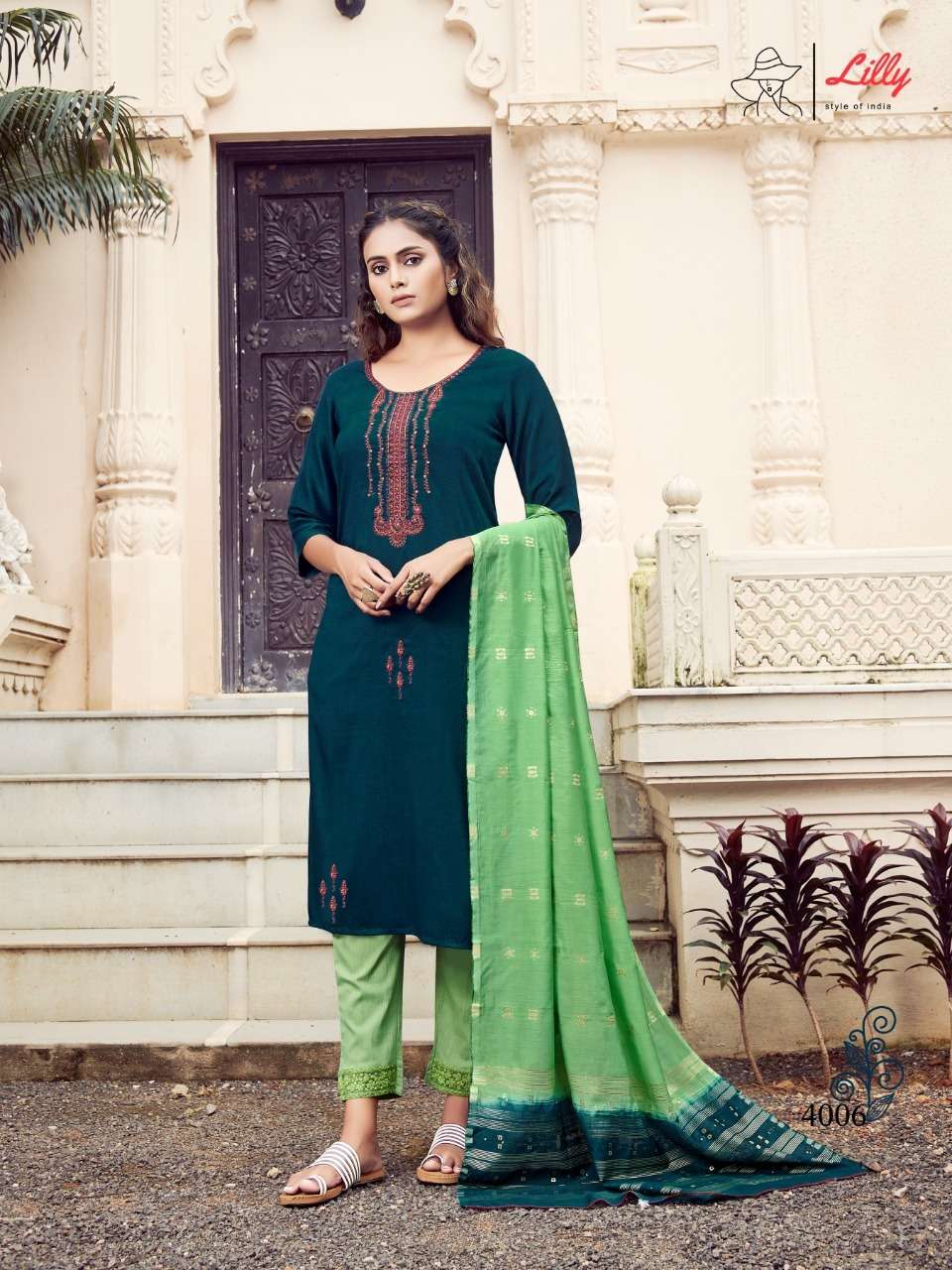 Lilly Punam Catalog Party Wear Readymade Top Bottom Dupatta
