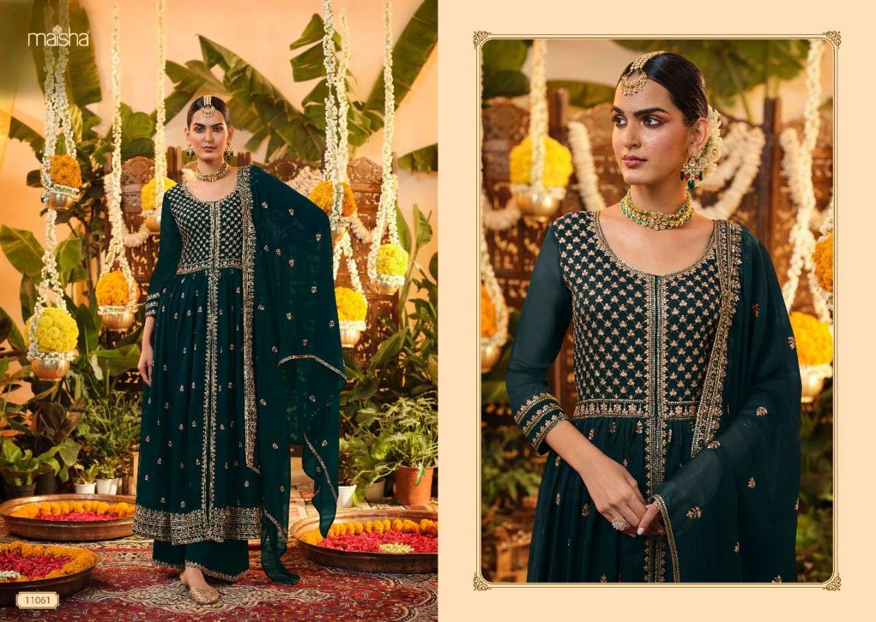 Maisha Zeynep Catalog Heavy Georgette Embroidery Work Expensive Salwar Suits 