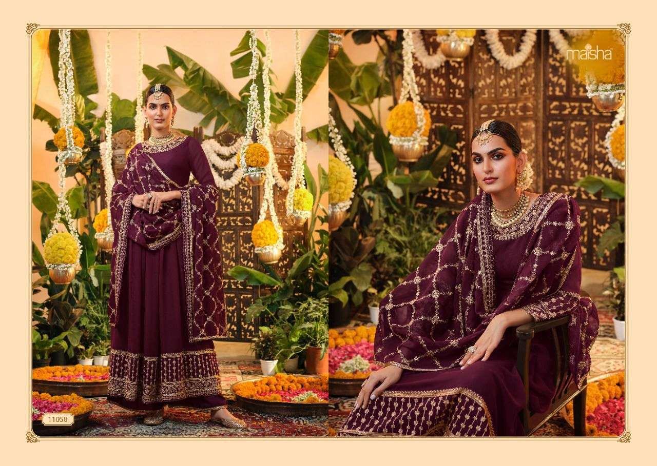 Maisha Zeynep Catalog Heavy Georgette Embroidery Work Expensive Salwar Suits 