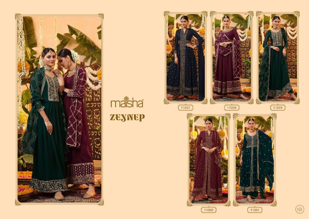Maisha Zeynep Catalog Heavy Georgette Embroidery Work Expensive Salwar Suits 
