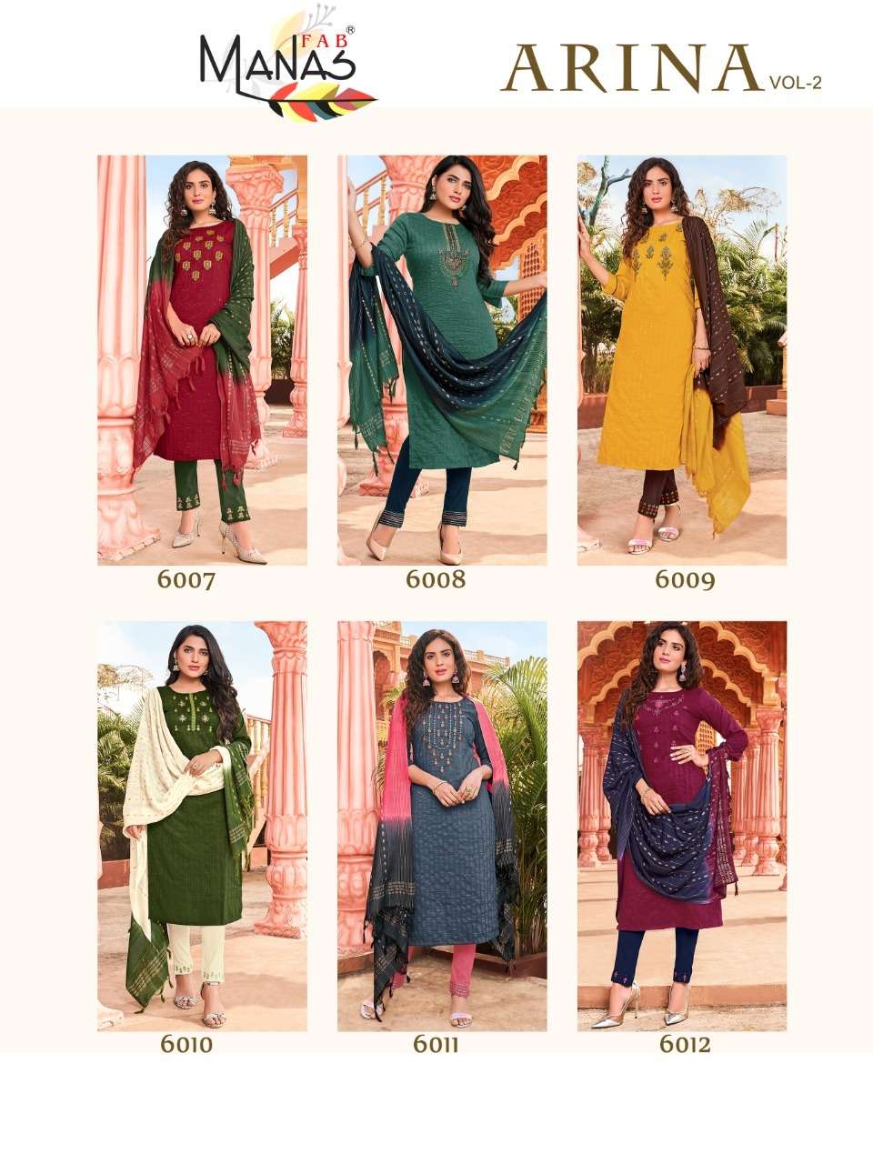 Manas Arina Vol 2 Readymade  Festive Wear top bottom with duptta catalog 