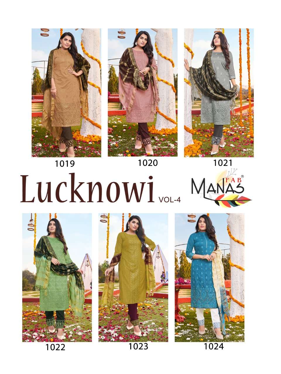 Manas Lucknowi  vol 4  catalog  Designer Festive Wear Readymade Top Bottom with Dupatta 