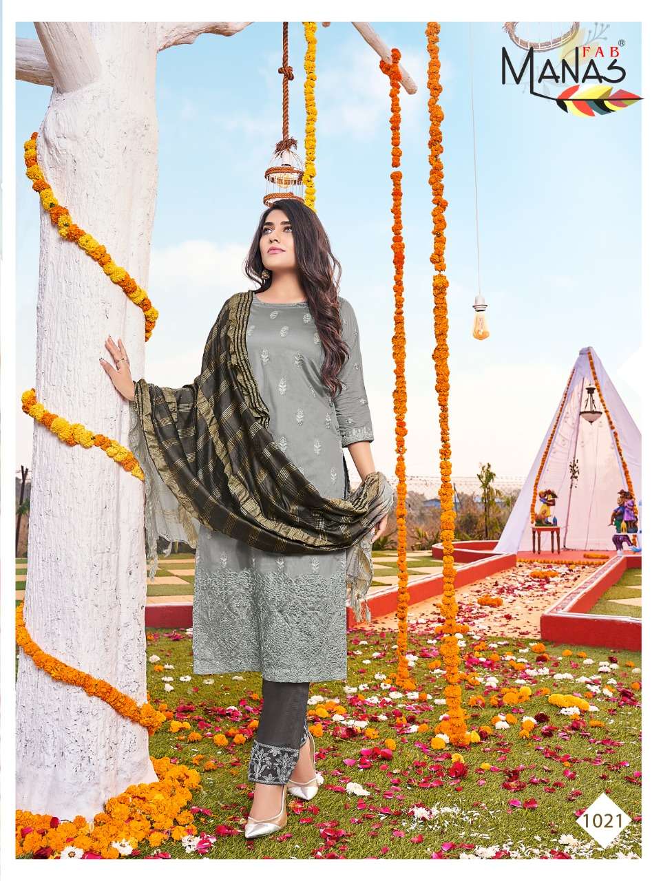 Manas Lucknowi  vol 4  catalog  Designer Festive Wear Readymade Top Bottom with Dupatta 