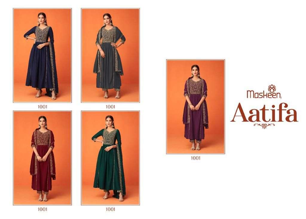 Maskeen Aatika Catalog Exclusive Readymade Top Bottom With Dupatta 