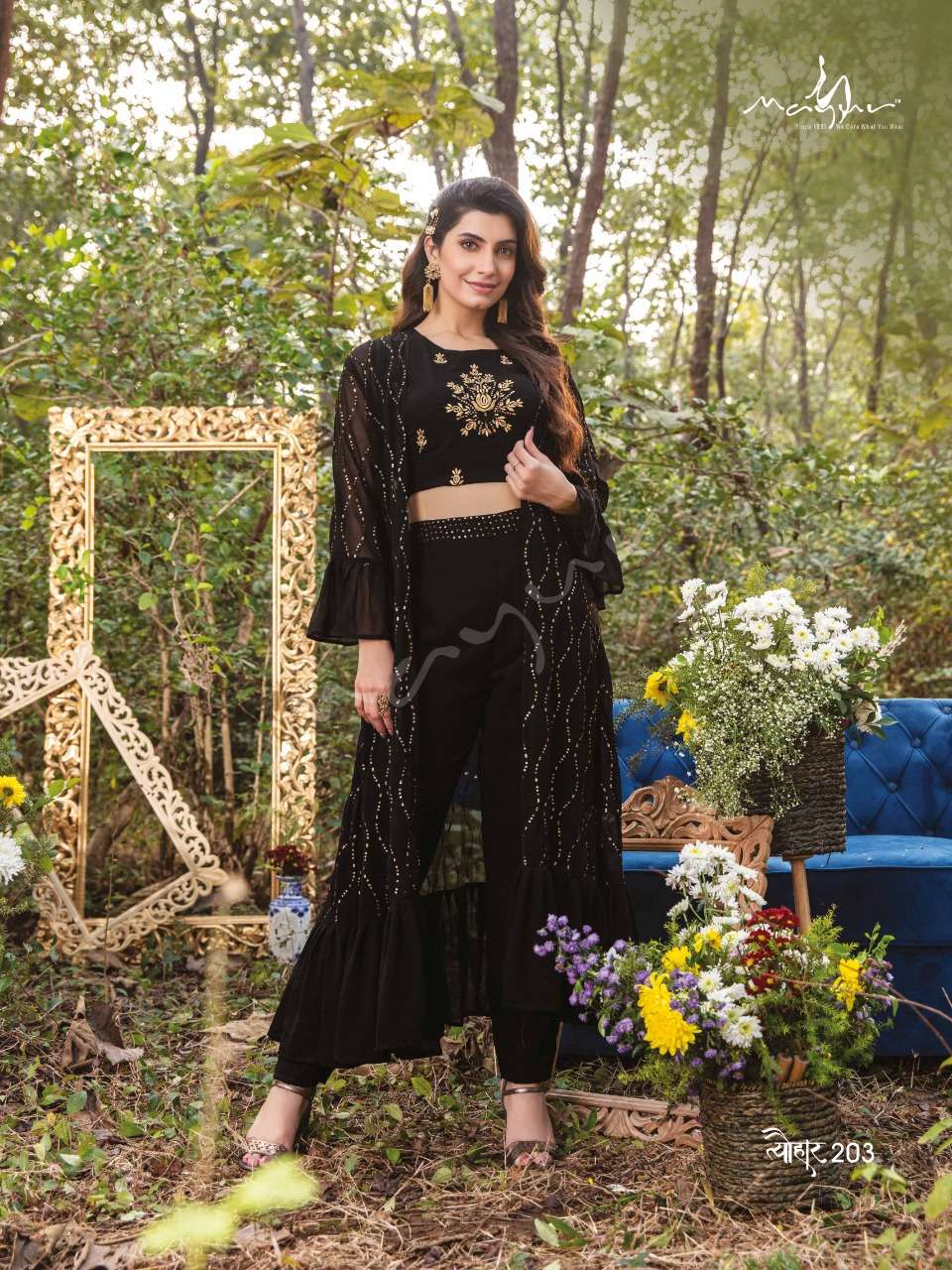 Mayur Tyohar Vol 2 Catalog Designer Party Wear Readymade Top with Sharara 