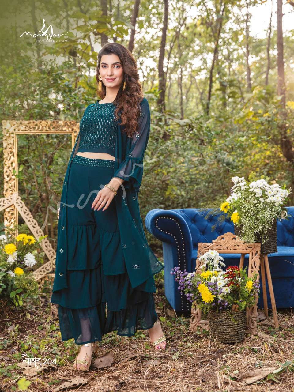 Mayur Tyohar Vol 2 Catalog Designer Party Wear Readymade Top with Sharara 