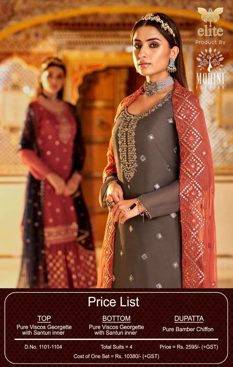 Mohini Fashion Elite Catalog Exclusive Wear Readymade Sharara Suits 