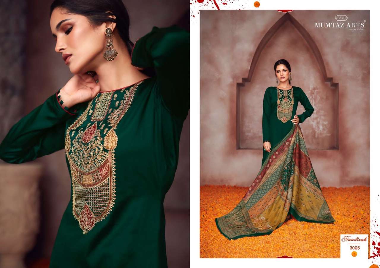 Mumtaz Art Naadirah Vol 2 Catalog Pure Jam Satin Heavy Designer Dress Materials