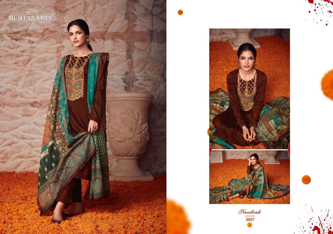 Mumtaz Art Naadirah Vol 2 Catalog Pure Jam Satin Heavy Designer Dress Materials