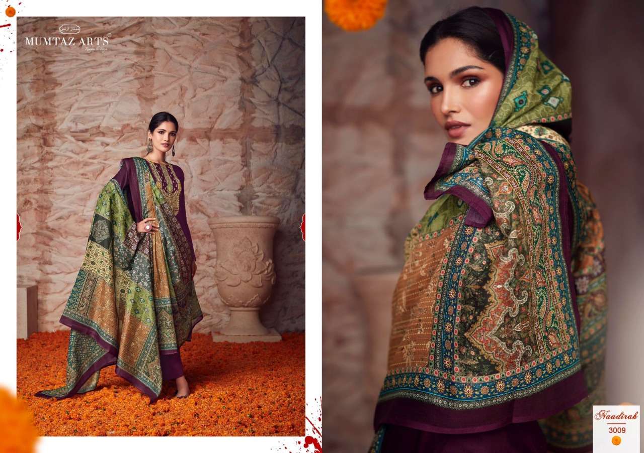 Mumtaz Art Naadirah Vol 2 Catalog Pure Jam Satin Heavy Designer Dress Materials
