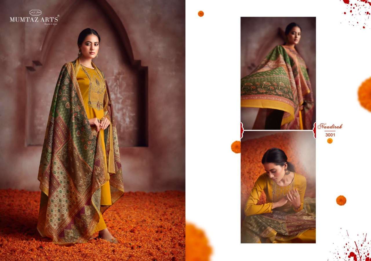 Mumtaz Art Naadirah Vol 2 Catalog Pure Jam Satin Heavy Designer Dress Materials