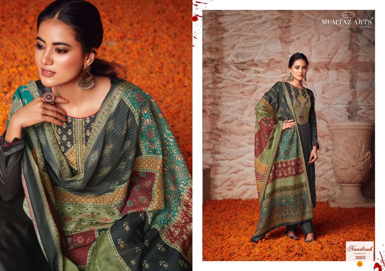 Mumtaz Art Naadirah Vol 2 Catalog Pure Jam Satin Heavy Designer Dress Materials