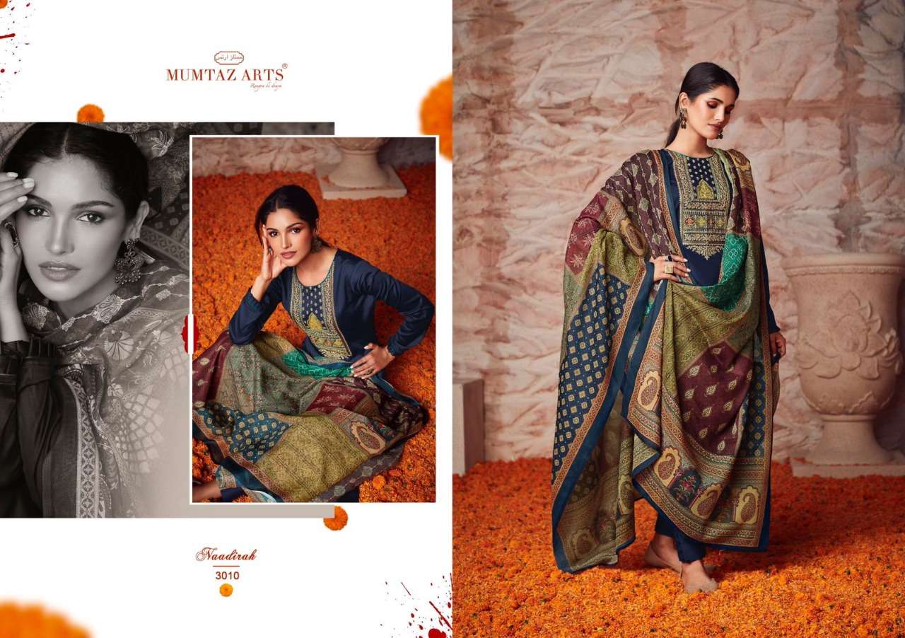 Mumtaz Art Naadirah Vol 2 Catalog Pure Jam Satin Heavy Designer Dress Materials