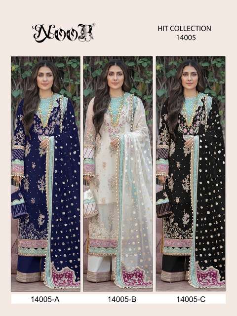 Noor Aafozeh Vol 2 catalog  Hit Collection 14005 Fancy Georgette Pakistani Salwar suits 