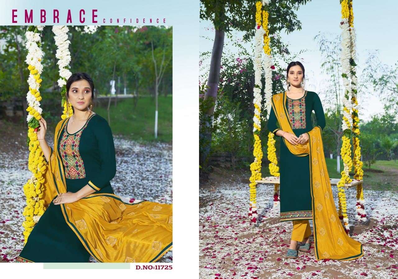 Panch Ratna Khyati Jam Satin Festive Wear Dress Material 