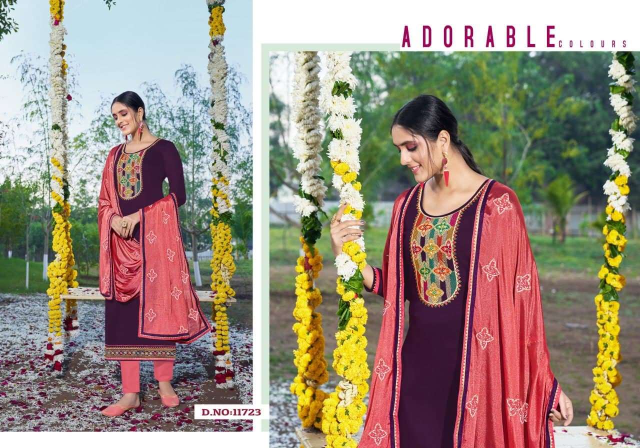 Panch Ratna Khyati Jam Satin Festive Wear Dress Material 