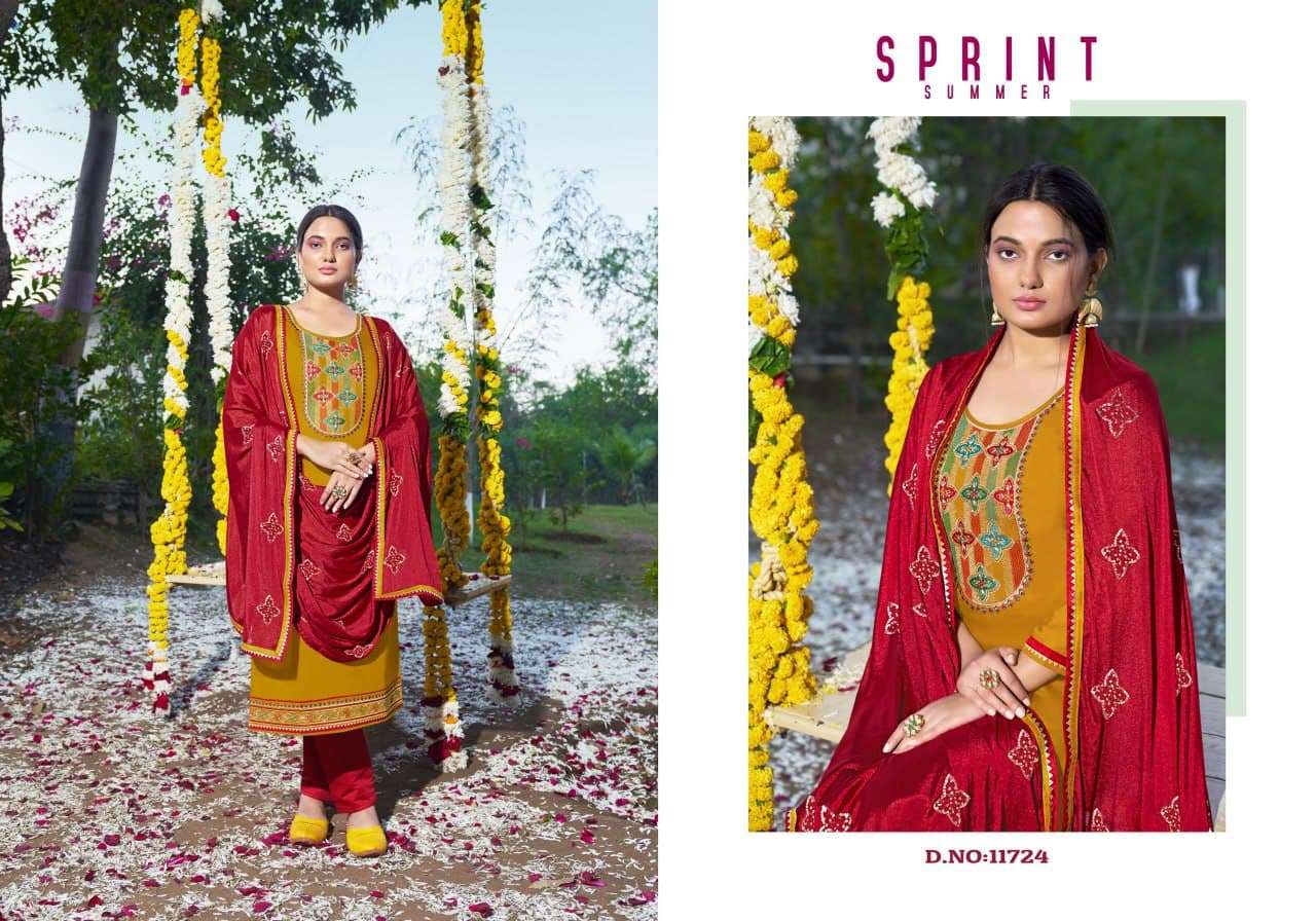 Panch Ratna Khyati Jam Satin Festive Wear Dress Material 
