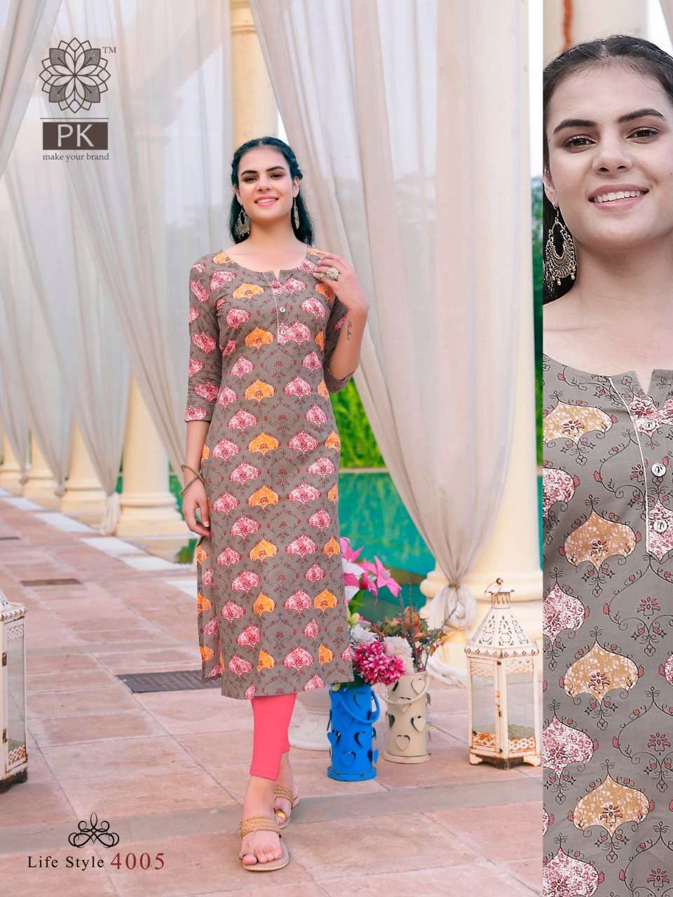 PK Lifestyle vol 4 catalog Fancy Rayon Printed Casual wear Kurtis