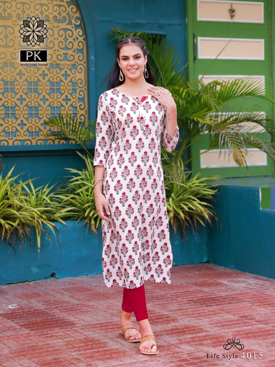 PK Lifestyle vol 4 catalog Fancy Rayon Printed Casual wear Kurtis