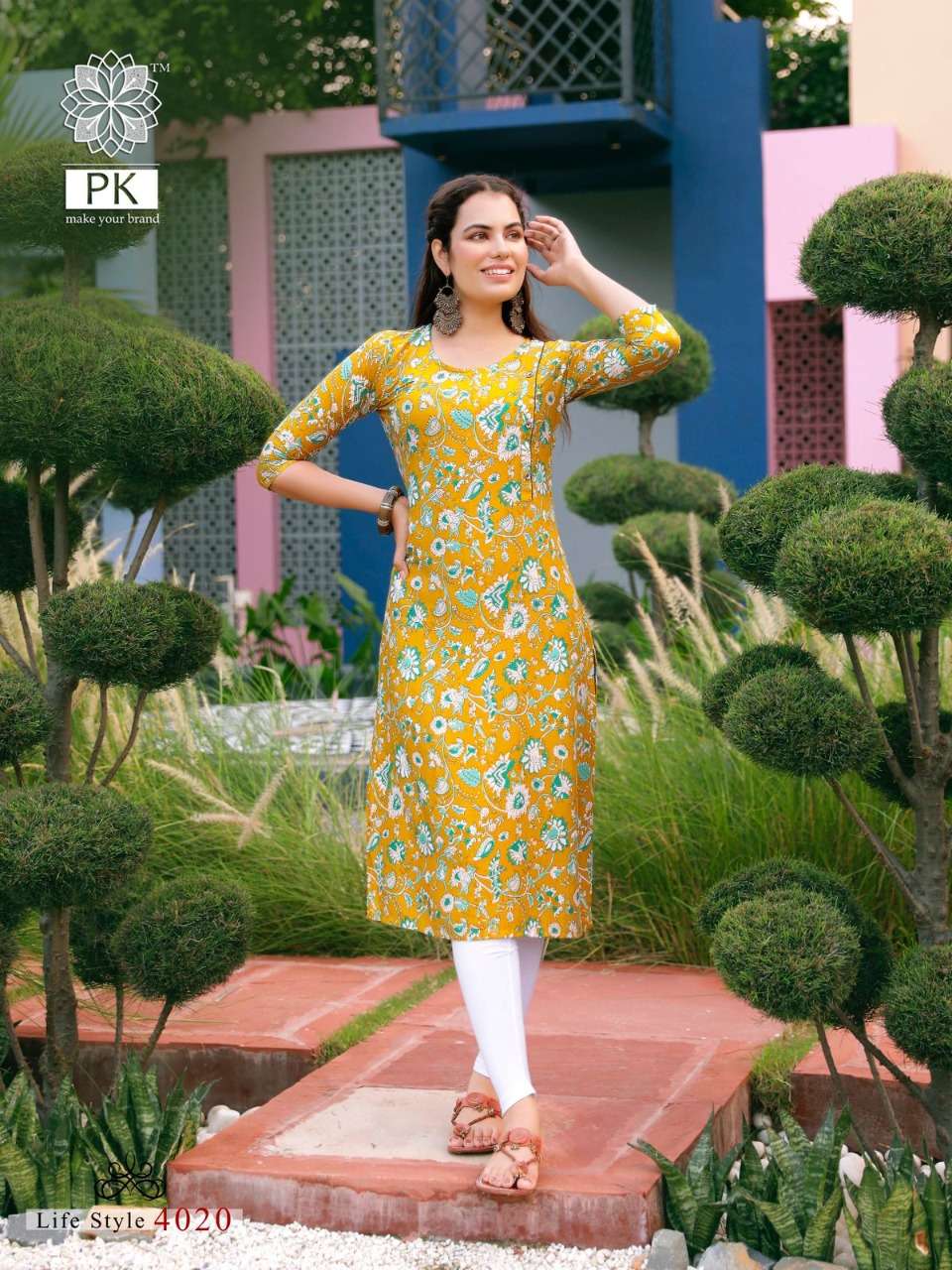 PK Lifestyle vol 4 catalog Fancy Rayon Printed Casual wear Kurtis