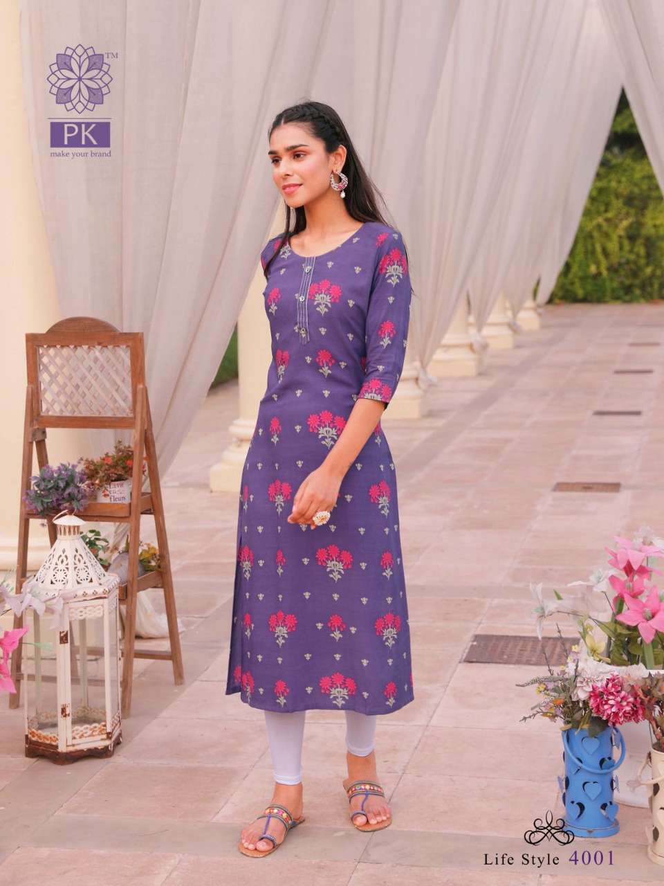 PK Lifestyle vol 4 catalog Fancy Rayon Printed Casual wear Kurtis